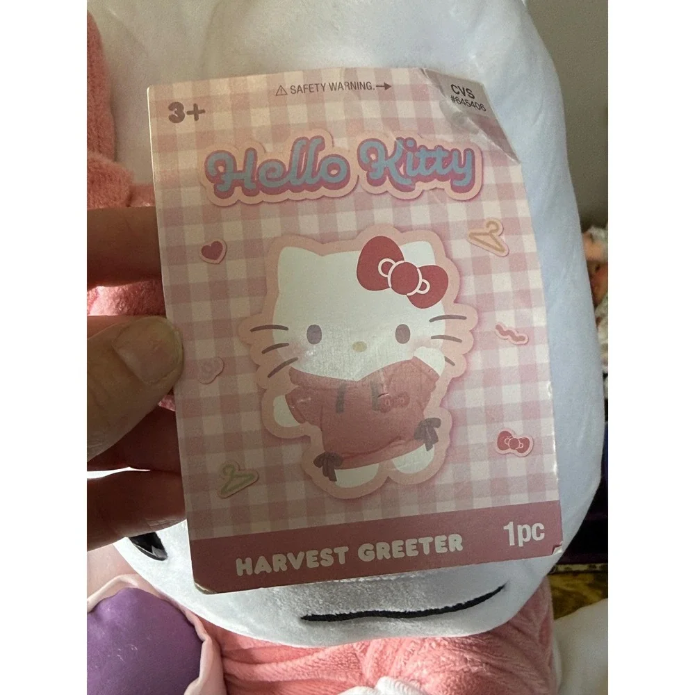 Hello Kitty Harvest Greeter Plush Pink Pumpkin Mug 16 Inch Gemmy Sanrio NEW